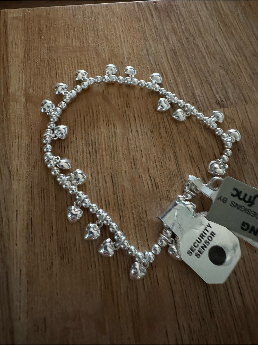 Sterling Silver Heart Charm Bracelet